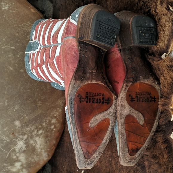 CORRAL A2515 ladies leather American Flag USA western cowboy boots snip toe sz 6 - Picture 13 of 15